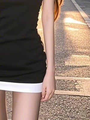 春夏设计感小众修身包臀短裙子甜辣妹性感一字肩锁骨连衣裙女收腰