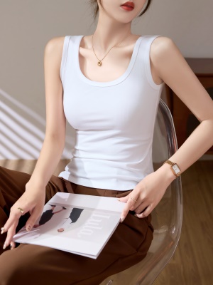 螺纹吊带运动背心女夏日内搭洋气时髦高级感白色修身百搭外穿上衣