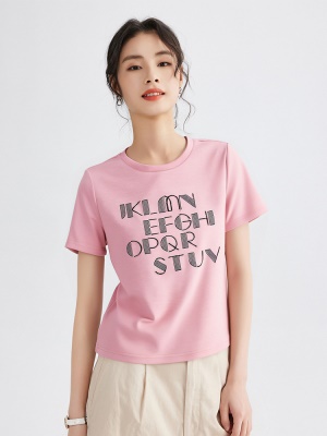 刺绣短袖t恤女2025夏季新款爆款正肩宽松显瘦体恤春夏设计感上衣