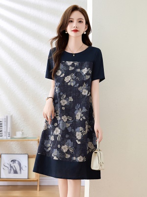 端庄大气欧货连衣裙女装2025夏季新款小个子洋气减龄棉布高端裙子