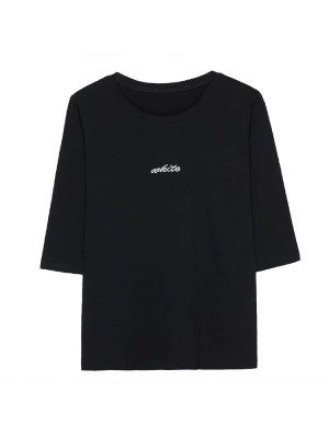 中袖t恤女士V领上衣修身黑色五分袖打底衫女内搭2025新款大码女装