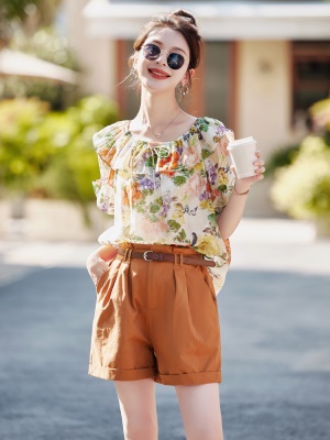 欧洲站别致短裤套装女2025夏季新款网红爆款时尚显高小个子两件套