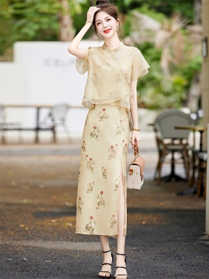 中国风女装套装轻奢高级感夏装搭配一整套活泼减龄半身裙两件套