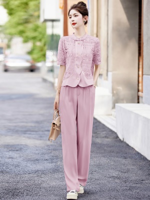 欧洲站小香风套装女夏装2025搭配一整套炸街活泼减龄显瘦两件套裤