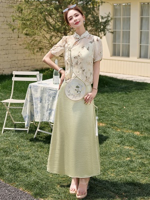 国风罩衫吊带裙套装女2025夏季新款气质印花洋气显瘦新中式两件套