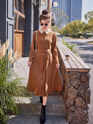 港风复古女人味连衣裙女2025春秋季新款高档洋气炸街显瘦衬衫长裙