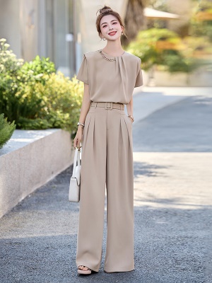 干练气质女神范高端套装2025夏季新款贵气感穿搭减龄阔腿裤两件套