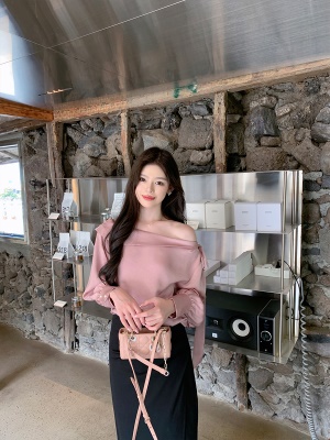 ByYou 秋季新款气质黑色西装半身裙侧开叉高腰包臀裙显瘦a字长裙