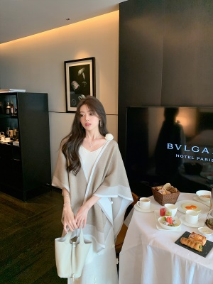 ByYou 春季温柔风马海毛白色针织吊带连衣裙中长款修身显身材裙子