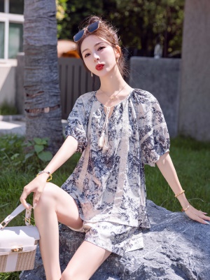 国风短裤套装女夏装2025搭配一整套休闲遮肉巨显瘦小个子两件套潮