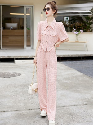 名媛女装高端套装2025夏装新款干练气质休闲黑色小香风轻奢两件套