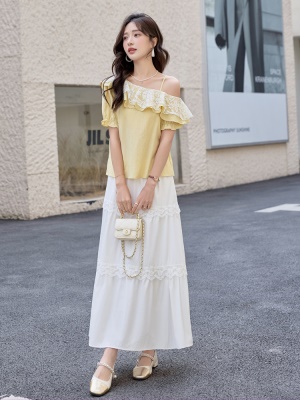 蕾丝拼接小香风套装女2025夏装新款巨好看独特小众不撞款两件套裙