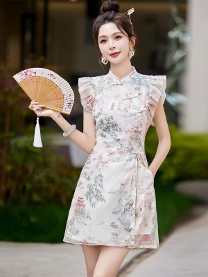 新中式国风短裤套装女2025夏天新款小个子显高改良旗袍洋气两件套