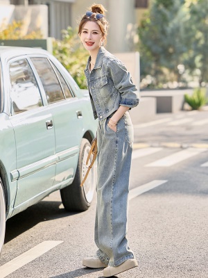 港风时尚牛仔套装女2025春装新款今年流行减龄轻奢高端工装两件套