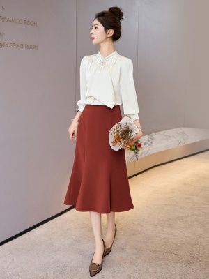 欧货端庄大气轻职场女装套装2025春装新款小香风爆款鱼尾裙两件套