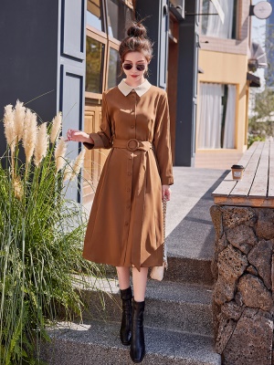 港风复古女人味连衣裙女2025春秋季新款高档洋气炸街显瘦衬衫长裙