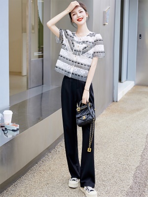 蕾丝小香风套装女夏2025年新款显瘦时尚活泼减龄高级感两件套欧货