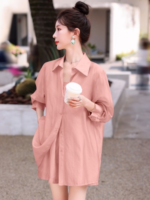 天丝透气防晒套装女夏款新款时尚高级感修身衬衫连体短裤两件套潮