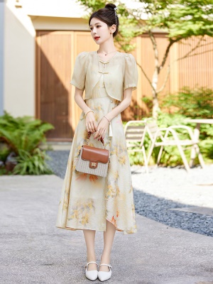 中国风吊带裙配开衫套装女夏装2025新款大气高端轻奢显身材连衣裙