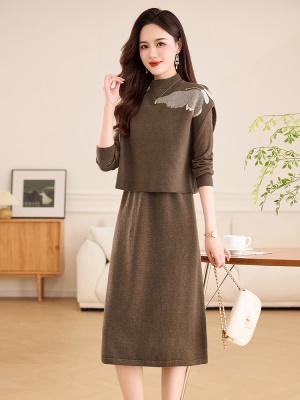 欧洲站马甲连衣裙两件套女2025春季新款小个子洋气针织毛衣套装裙