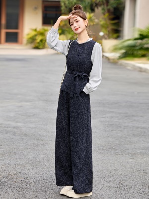 千金轻奢小香风套装女2025春季新款高级感时尚显瘦马甲衬衫三件套