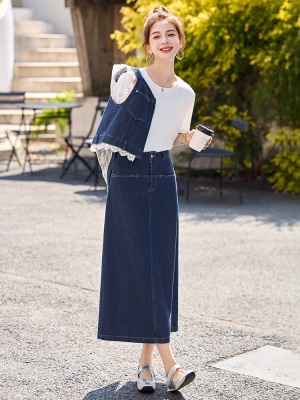 蕾丝花边牛仔马甲套装女2025夏季新款时尚流行百搭爆款休闲三件套