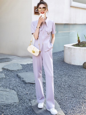 港味工装风时尚套装女2025年夏装新款高级感休闲遮肉衬衣两件套裤