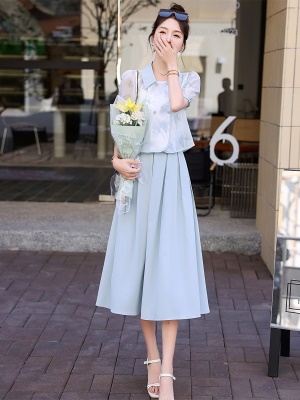 小香风雪纺套装女夏2025新款气质高级感俏皮活泼减龄半身裙三件套