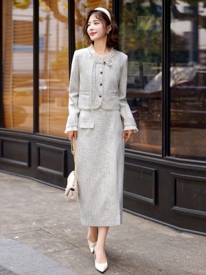 时尚荷叶边小香套装女2025春装新款中式民国风洋气高端轻奢两件套