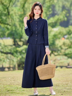 超火时尚小香风爆款套装女2025春季新款流行气质显瘦灯芯绒两件套