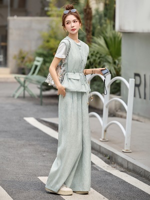 欧货巨好看亚麻套装女2025夏季新款超火马甲薄款西装高级感两件套