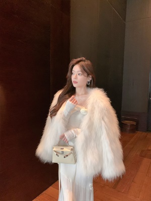 ByYou 冬季羊毛白色鱼尾针织半身裙长款过膝毛衣裙显瘦高腰包臀裙