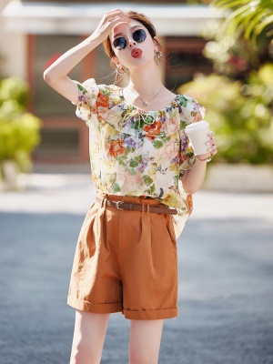 欧洲站别致短裤套装女2025夏季新款网红爆款时尚显高小个子两件套