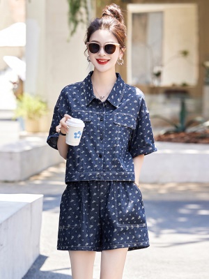 今年流行短裤套装女2025夏装新款网红爆款小个子欧货薄牛仔两件套