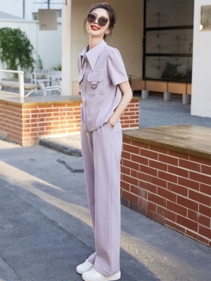 港味工装风时尚套装女2025年夏装新款高级感休闲遮肉衬衣两件套裤