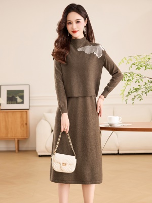 欧洲站马甲连衣裙两件套女2025春季新款小个子洋气针织毛衣套装裙