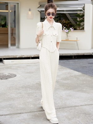 名媛女装高端套装2025夏装新款干练气质休闲黑色小香风轻奢两件套