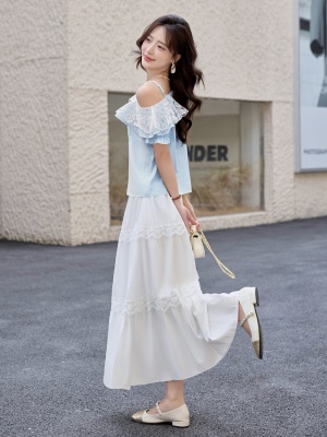 蕾丝拼接小香风套装女2025夏装新款巨好看独特小众不撞款两件套裙