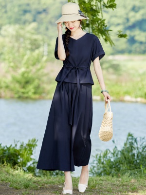 成套搭配收腰衣服女套装2025夏新款爆款时尚巨显瘦遮肉裙裤两件套