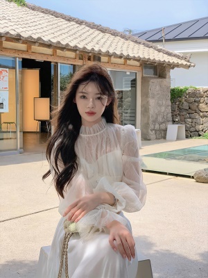 ByYou 秋冬新款天丝羊毛针织白色半身裙长款抽绳松紧高腰显瘦裙子