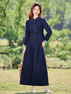 超火时尚小香风爆款套装女2025春季新款流行气质显瘦灯芯绒两件套