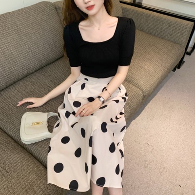 高级感波点半身裙套装轻熟御姐风气质名媛连衣裙子女夏季2025新款