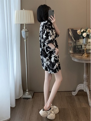 2025时尚韩版春夏新款短裤防晒衬衫套装女宽松洋气减龄时髦两件套