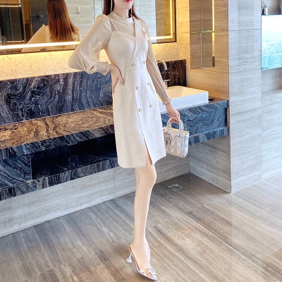 早秋季气质女神范连衣裙收腰显瘦2025新款秋装高级感长袖修身裙子