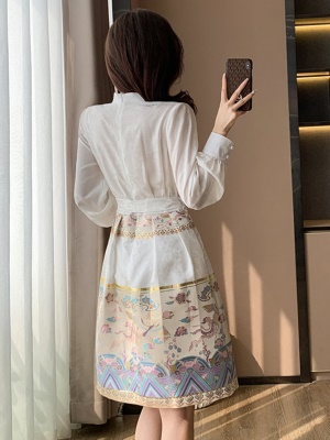 汉服女2025新款春秋新中式国风改良旗袍黑色小香风马面裙年会礼服