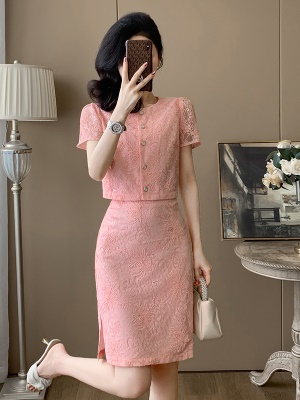 小香风粉色气质两件套女夏季2025年夏装新款小个子时尚包臀裙套装