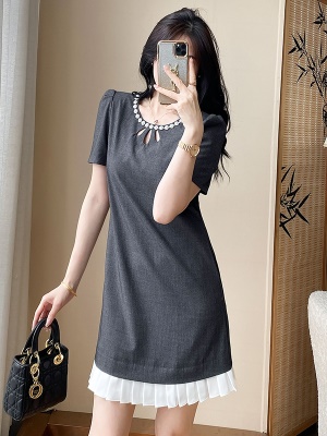 法式小香风连衣裙女夏季2025新款高级感气质显瘦职场通勤OL短裙子