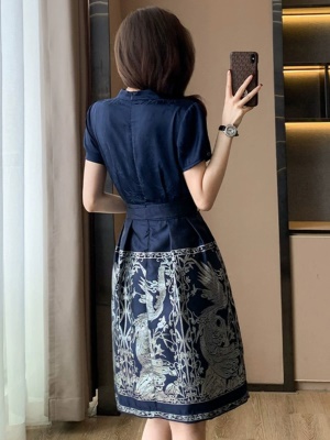 新中式汉服连衣裙子女夏季新款改良旗袍国风高端刺绣晚礼服马面裙