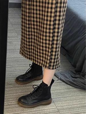 早秋装搭配一整套穿搭2025新款小香风格子长袖连衣裙女开衫两件套