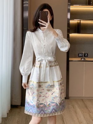 汉服女2025新款春秋新中式国风改良旗袍黑色小香风马面裙年会礼服